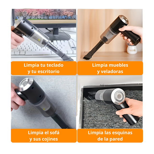 Aspiradora de Mano Inalámbrica, 2 en 1 Aspiradora y Plumero de Aire Comprimido