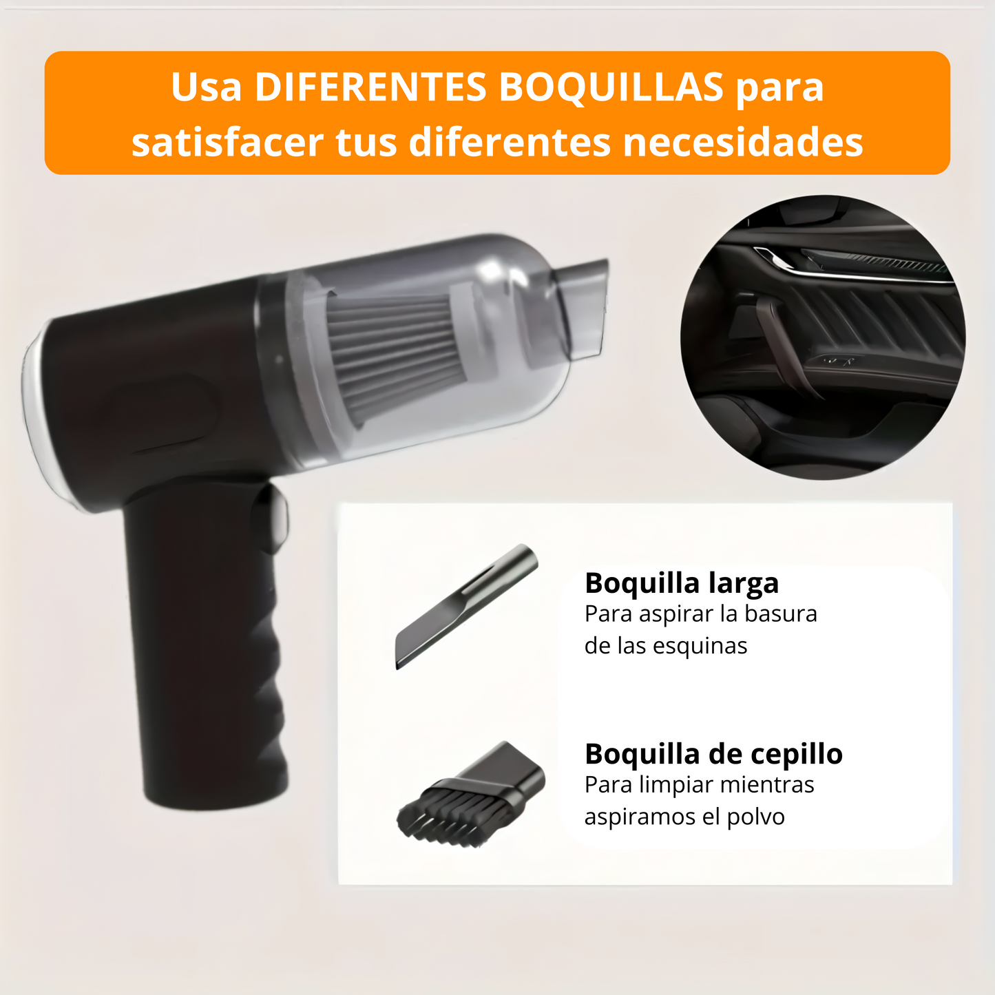 Aspiradora de Mano Inalámbrica, 2 en 1 Aspiradora y Plumero de Aire Comprimido