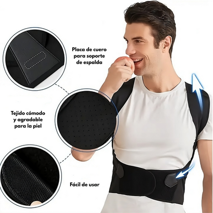 Corrector de Postura Ajustable con Soporte, Alivio del dolor