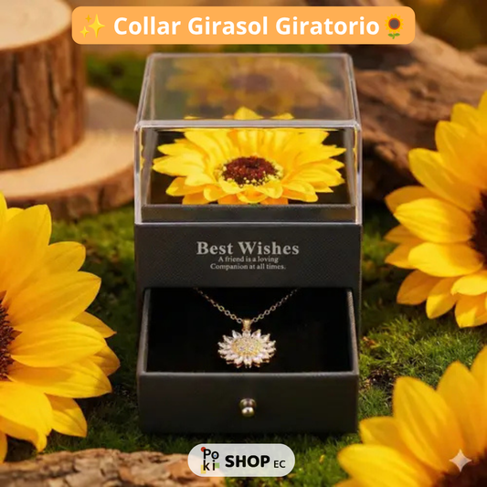 🌻 Collar Girasol Giratorio – Elegancia y Relajación