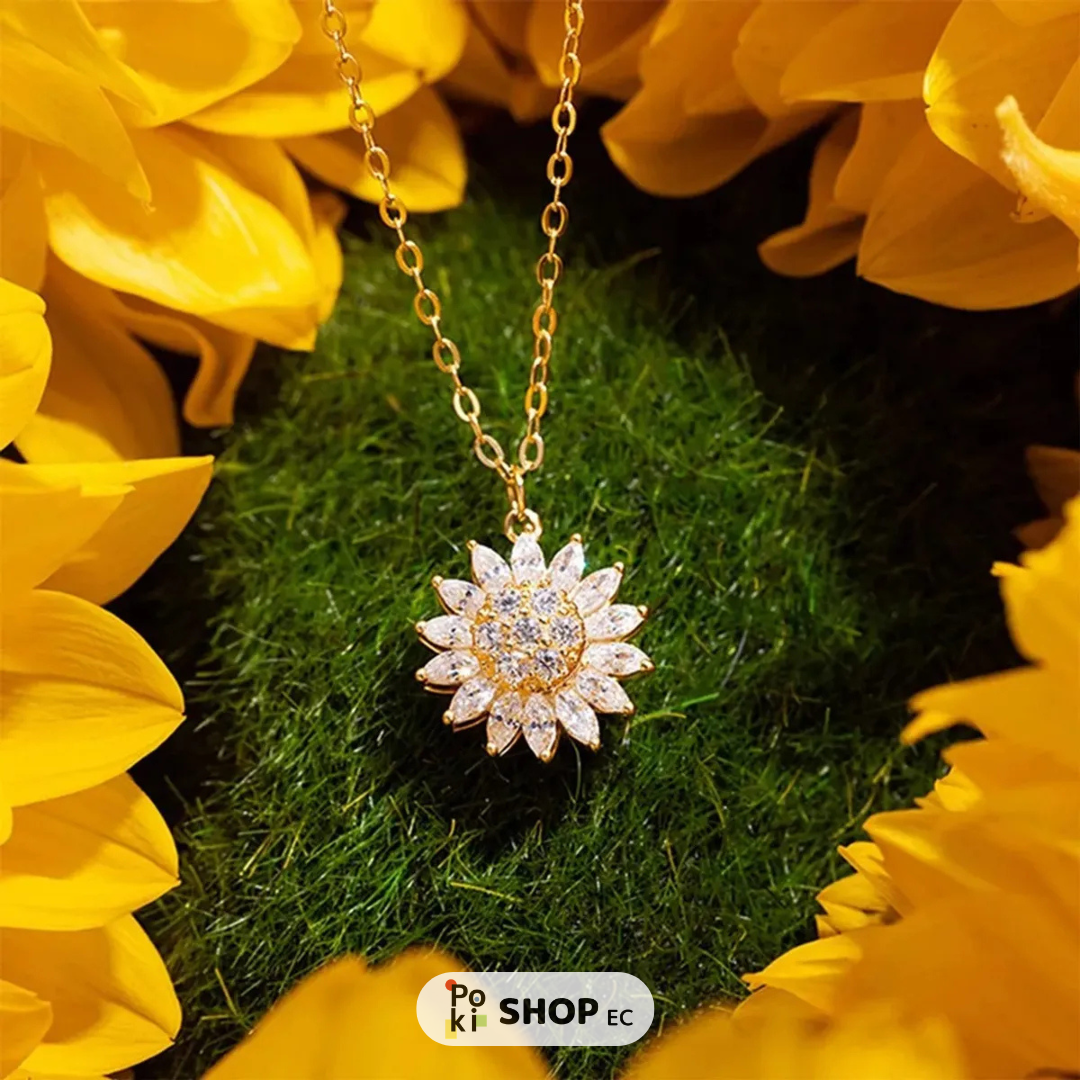 🌻 Collar Girasol Giratorio – Elegancia y Relajación
