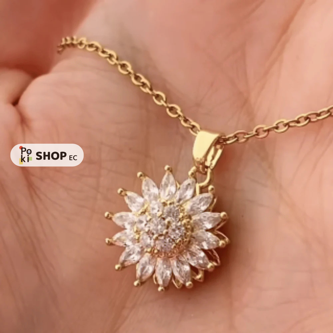 🌻 Collar Girasol Giratorio – Elegancia y Relajación