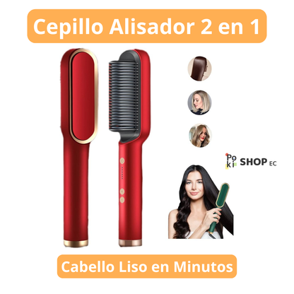 Cepillo Alisador 2 en 1 – Cabello Liso en Minutos ✨