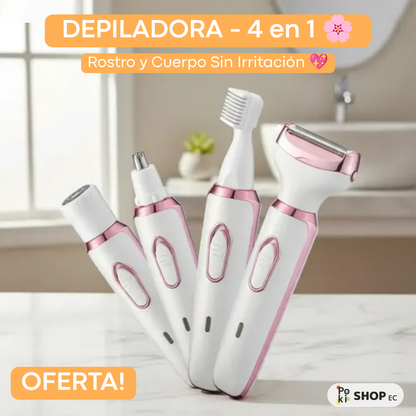 🌸 Depiladora 4 en 1 – Rostro y Cuerpo Sin Irritación 💖
